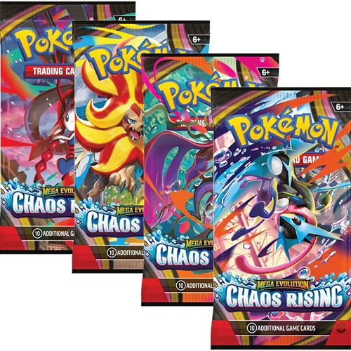 Trading Card Game Pokémon Mega Evolution: Chaos Rising – 1 Booster – Pokémon – Envio Aleatório