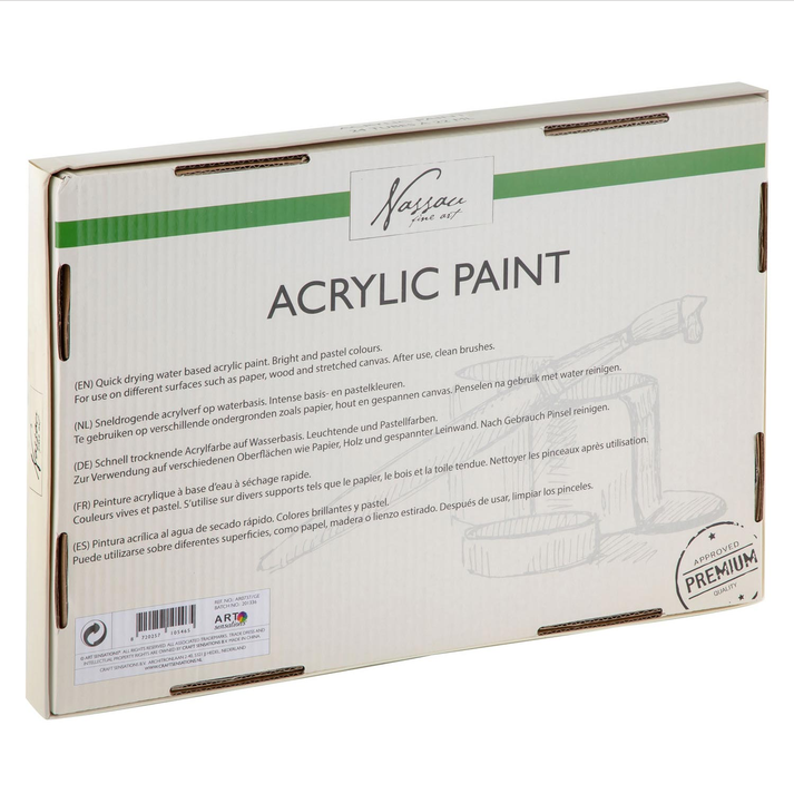 Tintas Acrílicas Nassau – Cores Base e Pastel (24 x 22 ml)
