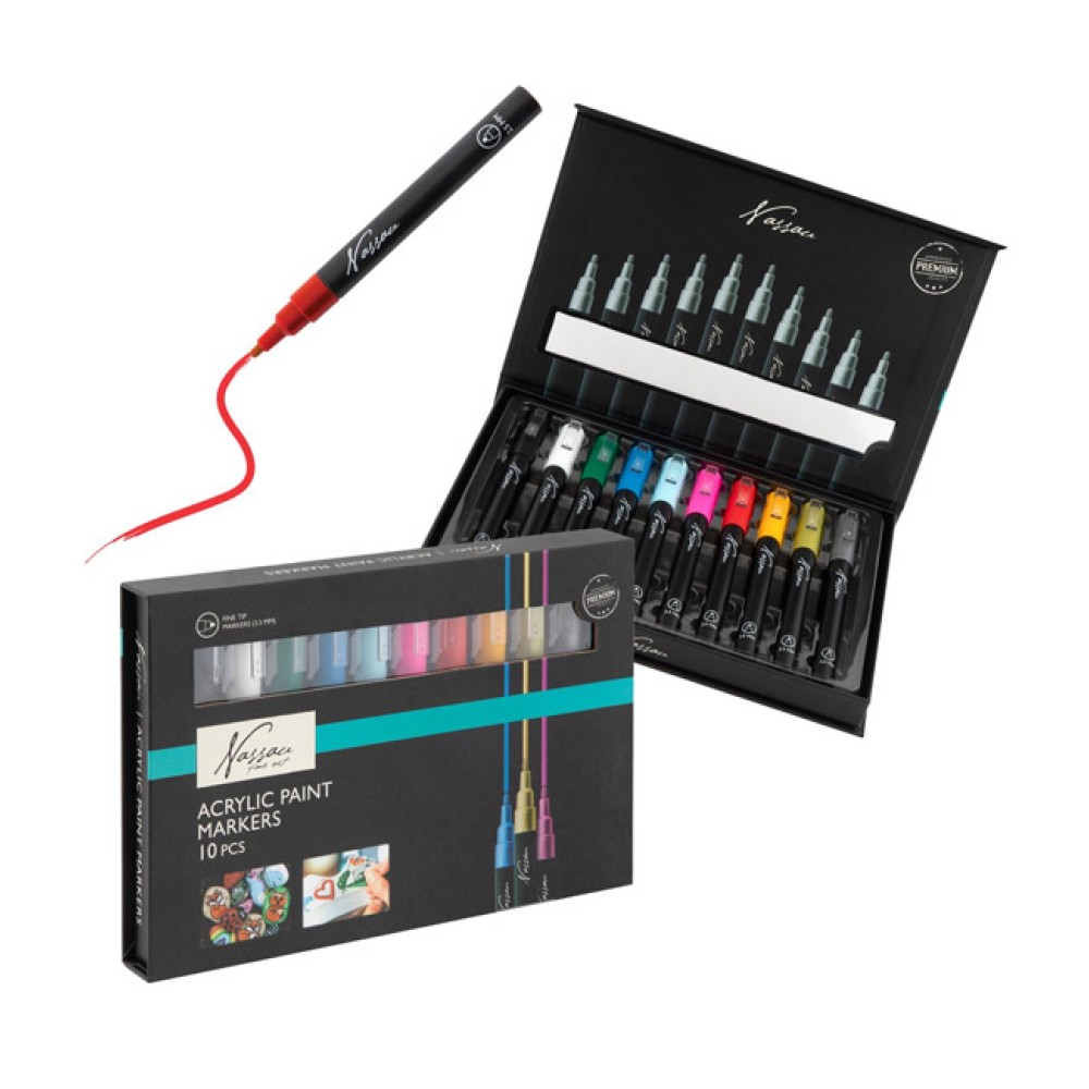 Conjunto de 10 Canetas de Tinta Acrílica